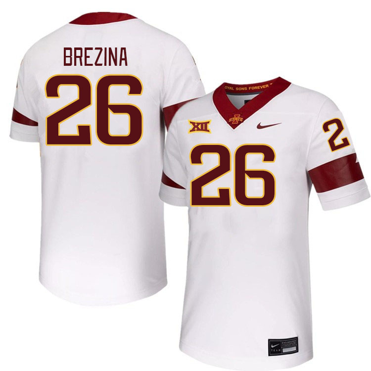 Men #26 Cael Brezina Iowa State Cyclones College Football Jerseys Stitched-White